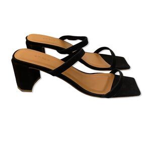 NEW BY FAR Tanya Sandals heels black suede strappy shoes 41 11
